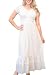 Anna-Kaci Peasant Maiden Boho Inspired Cap Sleeve Lace Trim Maxi Dress, White, Small