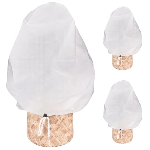 LucyPhy Plant Covers Freeze Protection Winter Reusable Plants Jacket Frost Blanket Warm Reusable Plant Cover Bags for Winter Frost Sun Outdoor Garden Plants Protection(23.6x31.5inch 3PCS)