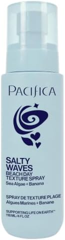 Pacifica Salty Waves Sea Salt Texturizing Spray, Coconut Scent 4oz – Beachy Waves Hair Spray for Tousled Texture & Volume, Surf Salt Spray with Coconut & Sea Algae, Lightweight, Vegan