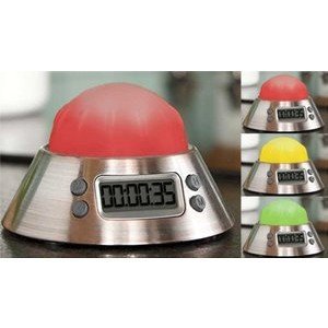 Amco Digital Color Alert Kitchen Timer/Clock, Stainless Steel/Silver
