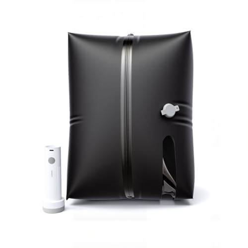 Travel Vacuum Compression Bag, IP67 Waterproof Space Saver Packing Cube for Suitcase, Backpack & Luggage, Reusable Organizer with One-Way Valve & Durable TPU Material (1Pack with Pump,17L)