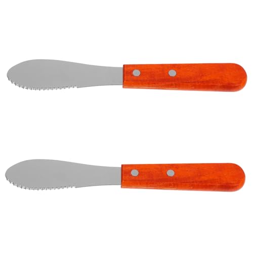 FUNNETOYU 2 pièces Spatules à Beurre Inox Dentelées avec Manche Couteaux Épandeurs Crème et Glaçage pour Pâtisserie et Décoration de Gâteaux