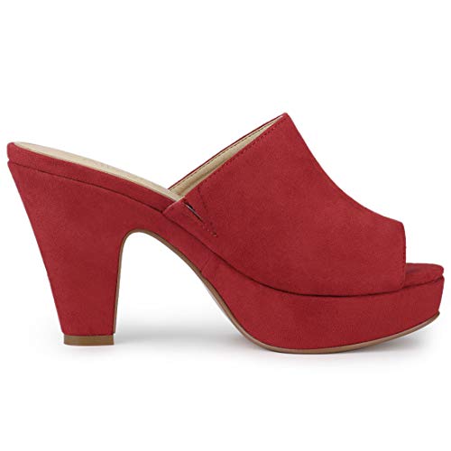Image of Allegra K Women's Open Toe Platform Chunky Heel Slides Sandals | Party Sandals