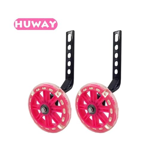 Image of training wheels flash mute wheel bicycle stabiliser mounted Kit compatible for bikes of 12 14 16 18 20 Inch, 1 Pair