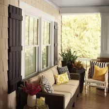 Ply Gem 15 in. x 63 in. Polypropylene 4-Board Closed Board and Batten Shutters Pair in Peppercorn