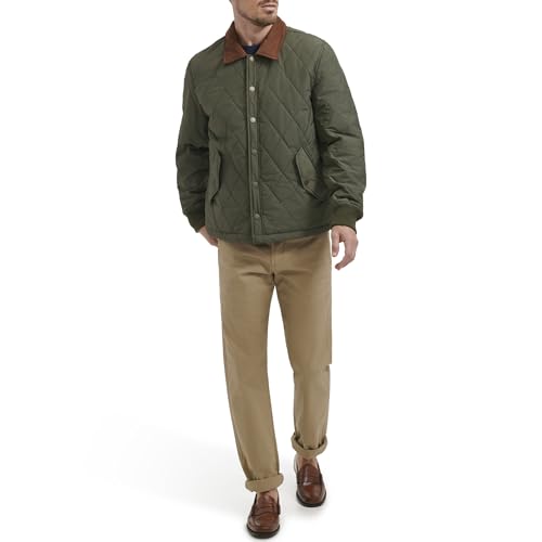 Image of DOCKERS Men's Diamond Quilted Jacket With Corduroy Collar