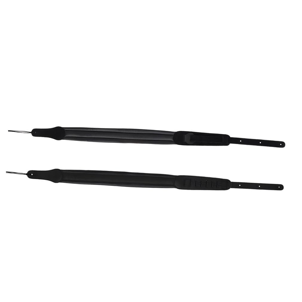 Correa de Guitarra Negra de Cuero y Algodón Acolchada Ajustable