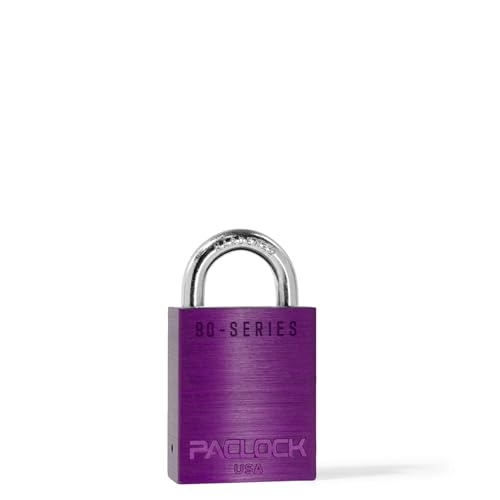 Image of PACLOCK's SR-90A Padlock, 3 /4 inch Tall Hardened Steel Shackle, High Security 6-Pin Cylinder, One Lock Keyed to a Number U-Pick! w / 2 Keys, Purple