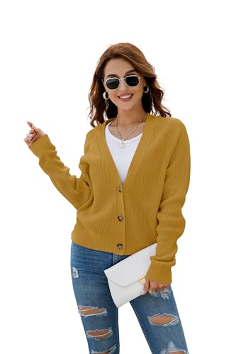Image of TASAMO Womens Cardigan Sweaters 2026 Fall Cropped Lightweight Sweater