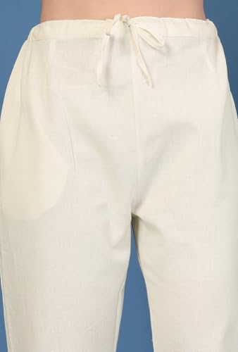 Image of Pistaa's Women's Pure Cotton Regular Hem Design Solid Palazzos