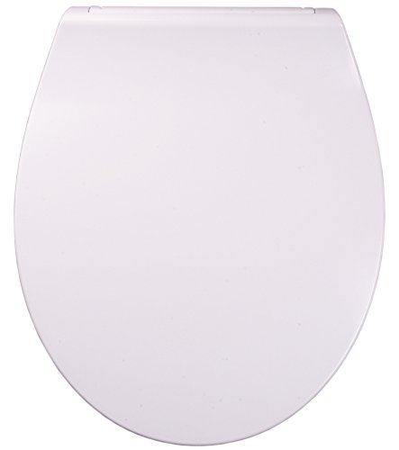 Sanilo Abattant WC avec frein de chute de résine thermodurcissable Plat Blanc, design fascinant, détachable, fixation facile par en haut