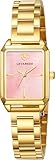 Montre analogique classique : Cette montre à quartz pour femme est dotée d'un petit cadran rectangulaire doré et d'un bracelet doré, à la fois élégant et raffiné. Parfaite au quotidien comme pour les occasions formelles, elle affiche l'élégance féminine.