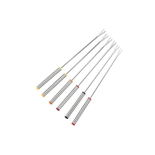 Warmhm 6 pezzi Forchette per Fonduta in Acciaio Inossidabile Resistenti al Calore per Fontana Cioccolato Formaggio e Marshmallow Arrostiti Colore Casuale Colore Casuale