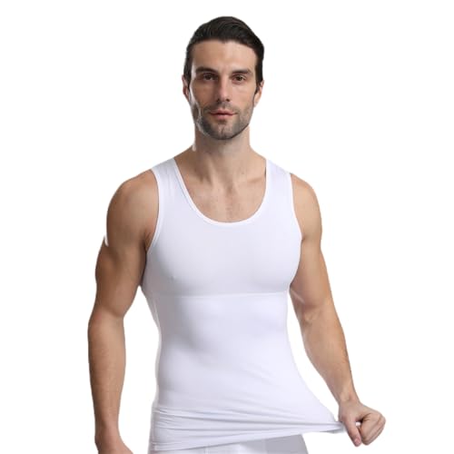 BaronHong Mens Body Shaper Chest Hide Gynecomastia,Compression Shapewear Vest Slimming Undershirt,Tummy Control