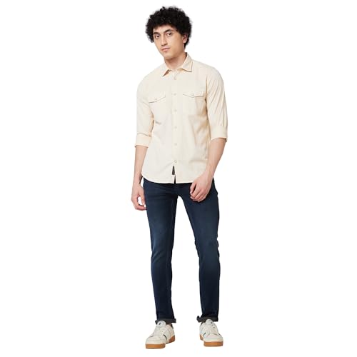 Image of Spykar Men's Regular Fit N /A Full Sleeve Solid Casual Shirts