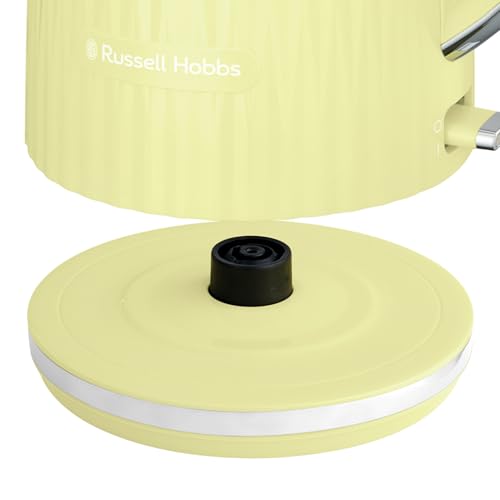 Russell Hobbs Electric Kettle (Hot Water, Tea or Coffee, 1.7L, Push to open lid, Perfect pour spout, Removable washable filter, Illuminated switch, Chrome accents, Lemon, 3000W) Eden 27363
