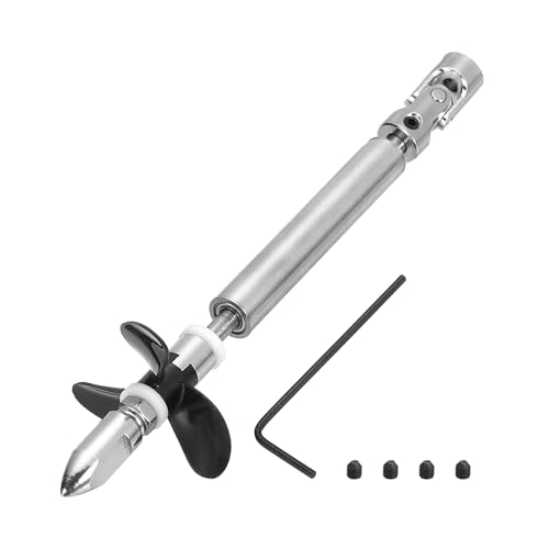 MECCANIXITY Drive Shaft W Propeller and Universal Joint for RC Boat Coupler Assemble Kit, L100mm Shaft, L25mm Sleeve, D36mm Three Propeller, Fit for 3.17 mm Motor Shaft