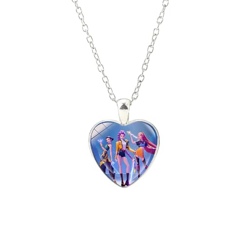 Korea pop Necklace for Movie Lovers, Colorful Heart Shape Alloy