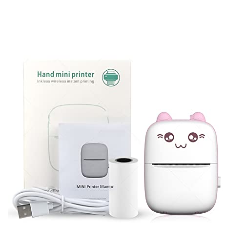 Image of Mini Printer Portable Thermal Printer Photo Lable Printing Pocket Printer(Pink Printer)