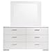 Coaster Home Furnishings Felicity Contemporary 63-inch 6-Drawer Bedroom Dresser with Mirror Bedroom Clothing Storage Cabinet Wide Chest of Drawers Organizer Unit White High Gloss 203503M