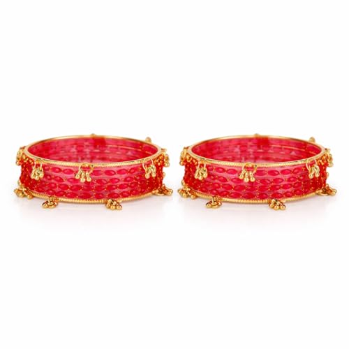 Image of Shining Diva Fashion 16 Pcs Trendy Stylish Glass & Kashmiri Ghungroo Bangles Set for Women & Girls | Traditional Festive Wedding Party Jewellery