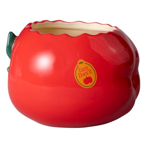 ban.do Petit vase en forme de pomme, décoration mignonne pour enseignant, décoration d'étagère en céramique colorée pour la maison ou le bureau, vase à...