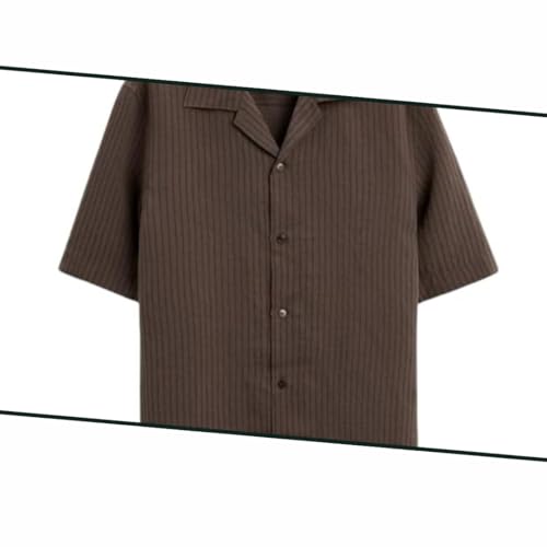 Image of MiraMichi Men's Regular Fit Long Shirt - Corduroy Fabric, Striped Pattern, Half Sleeves, Ideal for Casual