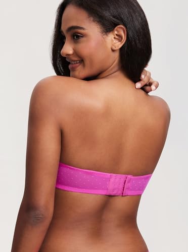 Image of DOBREVA Women's Mesh Strapless Bra Sheer Unlined See Through Underwire Bras Plus Size