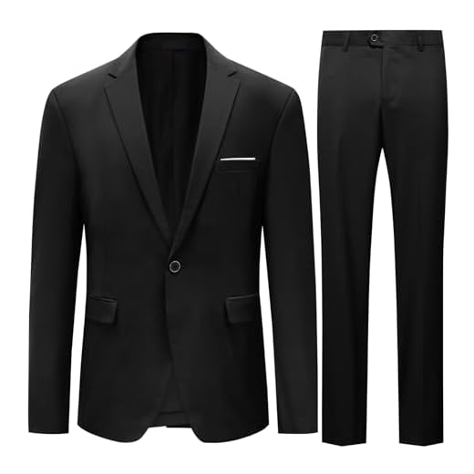 Allthemen Kostym herr kostymer slim fit 2 delar business herrdräkt kavaj byxor, svart, XXL