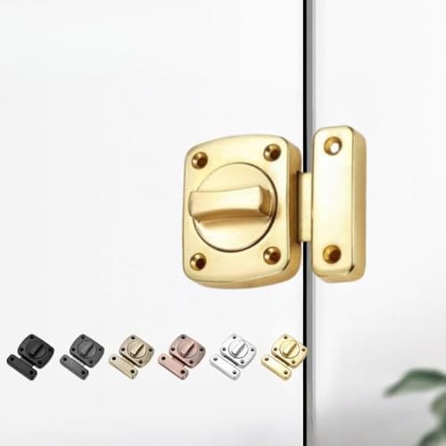 CokBlu 亜鉛合金製 2 個セット 室内門・引き戸用回転式錠 後付け取り付け簡単 ネジ付き玄関防犯・プライバシー保護用ドアロック 本体キーと補助キー付き ドア防護機能を備えた防犯ロックセット