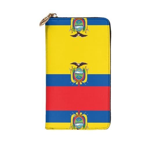 Flag of Ecuador printing Women's leather long handheld wallet large capacity credit card zipper bag2