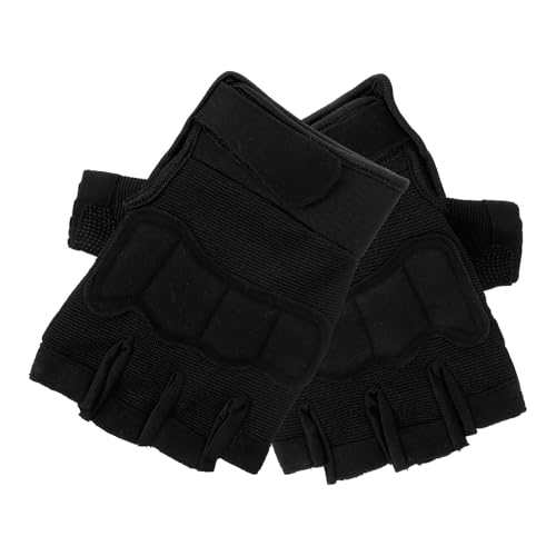 WRITWAA Guanti da Moto senza Dita Antiscivolo Xl Neri per Uomo e Donna Guanti da Equitazione Resistenti per Attività All’Aperto come Escursionismo e Ciclismo