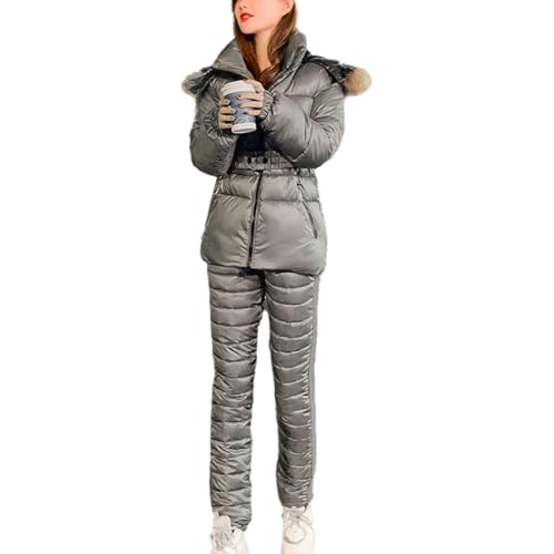 Combinaison de ski femme chic et col fourrure grand froid