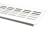 5 Lochreihen Aluminium Lüftungsgitter Stegblech Lüftung 80mm x 600mm in verschiedenen Farben (Weiss pulverbeschichtet RAL 9010)
