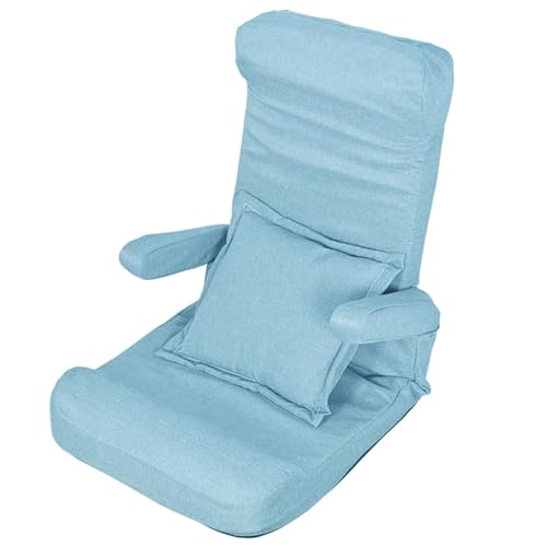 Fauteuil de sol anti mal de dos avec dossier marron réglable et éponge haute densité