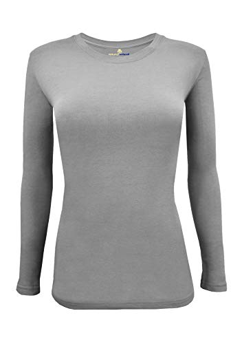Image of Natural Uniforms Women's Long Sleeve Underscrub T-Shirt - Cotton Blend Scrub Base Layer for Nurses & Medical Professionals