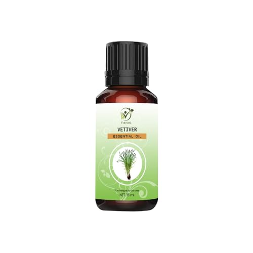VIRTUAL Vetiver Essential Oil Hair Growth, Hair Fall Control and Nourishment, Skin Care|Natural Therapeutic Grade|Organic 100% Pure, Natural, Long-lasting Aroma(15 ml)