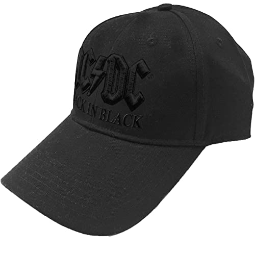 AC/DC Baseball Cap Back in Black Band Logo Official Black Snapback Size One Size