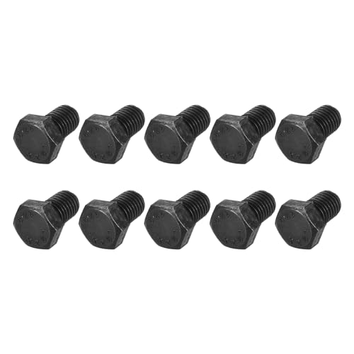 Image of METALLIXITY Hex Bolts (M12-1.75x20mm) 10Pcs, 12.9 Grade Carbon Steel Fully Threaded Black Oxide, Coarse Thread UNC Hex Head Screw Bolt - for Mechanical Repair