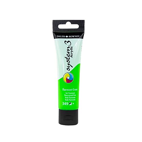 Daler-Rowney System3 Acrylic Paint, Plastic Tube, 2oz - 59 ml, Fluorescent Green