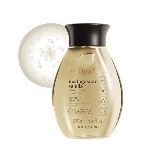 O Boticário Nativa SPA Aceite Corporal de Vainilla de Madagascar, Aceite Hidratante para Baño, Masaje y Ducha para Mujeres, Sensación de Piel Suave y Lisa, 200 ml (6.7 fl oz)