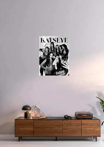 Image of KATSEYE Girl Group Poster - Glossy A4 Size, Self-Adhesive, Unframed Wall Art Featuring Beautiful Chaos Design (Classic)