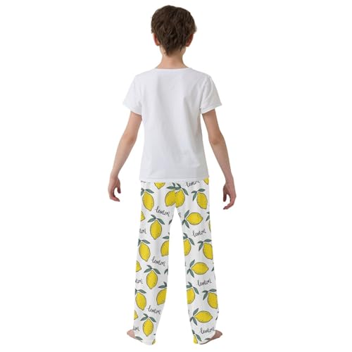 ZZXXB Lemon Boys Long Pants Soft Trousers Elastic Waist Kids Lounge Bottoms with Pockets S-XL3