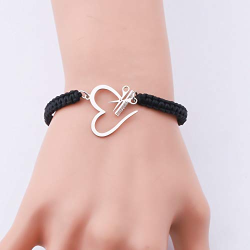 SEIRAA Hair Stylist Gift Hair Stylist Adjustable Handmade BraceletScissor and Comb Bracelet Barbers Graduation Gift4