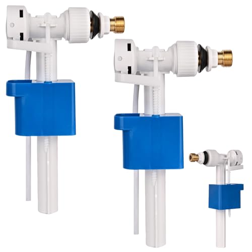 YYTECH 2 STÜCKE Spülkasten Füllventil Universal G3/8 und G1/2 Messing Anschluß Spülkasten Ersatzteile füllventil für spülkasten, Einstellbare Wassermenge, Wassersparend, Geräuschlos