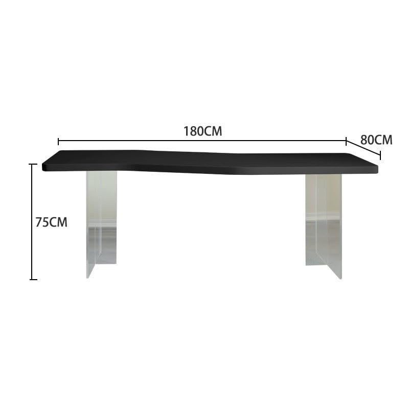 Schreibtisch Acryl Massivholz Schreibtisch Einfacher Moderner Schwarzer Computertisch Rechteckiger Werkbank Büroschreibtisch Büro Desk(A,180 * 80 * 75cm)