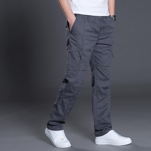 Men's Casual Cargo Pants Elastic Waist Plus Size Straight Leg Loose Fit Comfortable Outdoor Sports Pants2