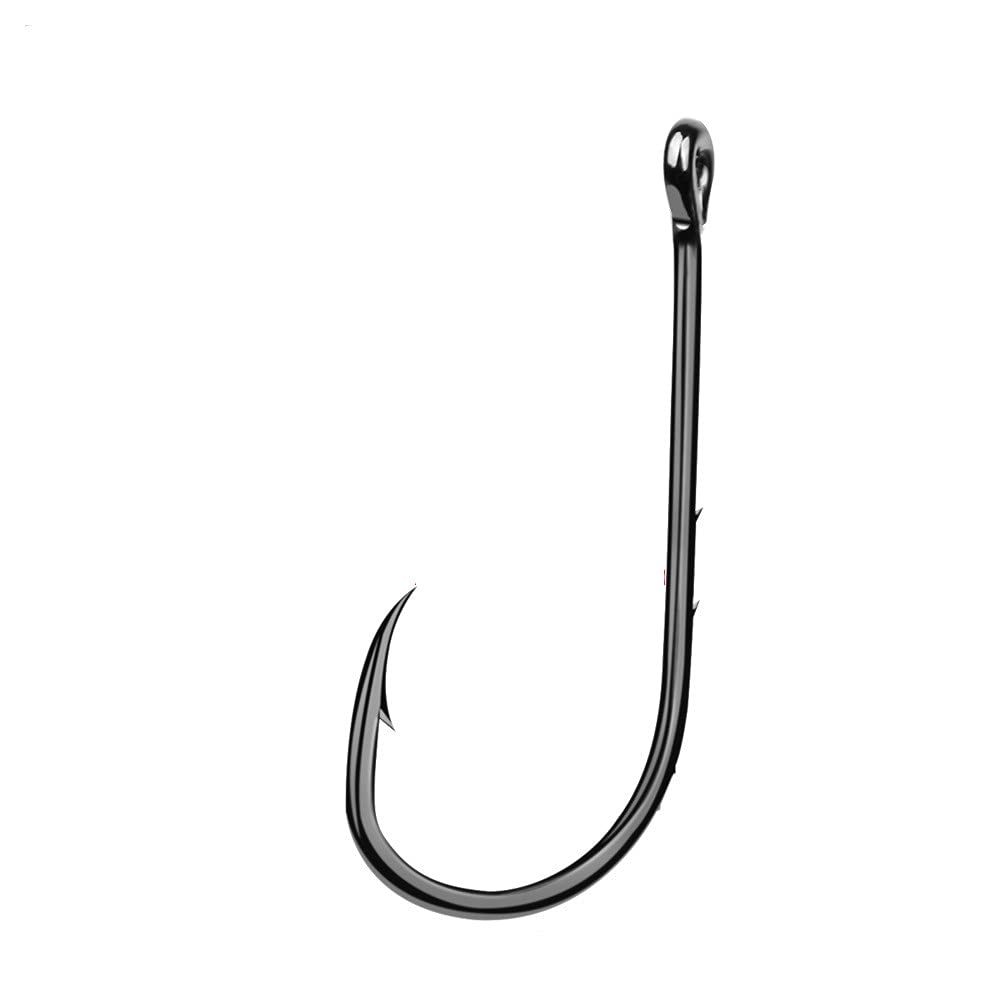 100 ganchos de pesca de acero de alto carbono, fuerte gancho de pescado afilado con púas, ganchos de pesca de diferentes tamaños, gancho de pesca extra afilado para agua dulce/agua de mar