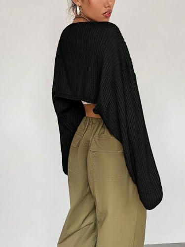 Floerns Women's Long Sleeve Cropped Cardigan Open Front Knitted Bolero Shrug Sweater2