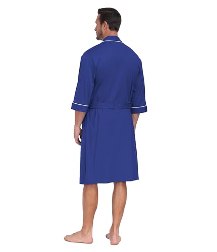 Bata de baño de algodón suave para hombre: bata de ducha ligera estilo kimono CF 3